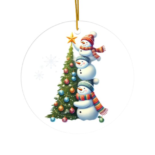 Snowman Christmas, Merry Christmas Ceramic Ornaments