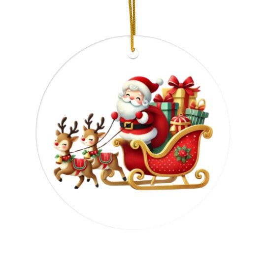 Santan Christmas, Merry Christmas, Christmas Retro Ceramic Ornaments