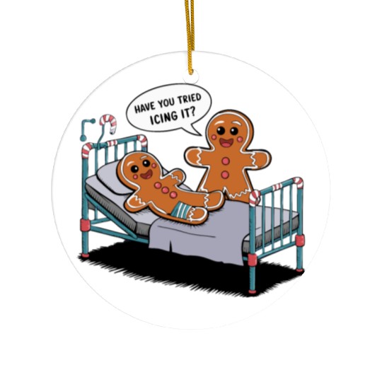 Christmas Gingerbread Hospital Humor Ceramic Ornaments