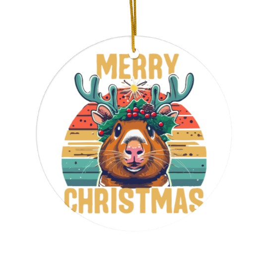 Funny Guinea Pig Christmas Ceramic Ornaments