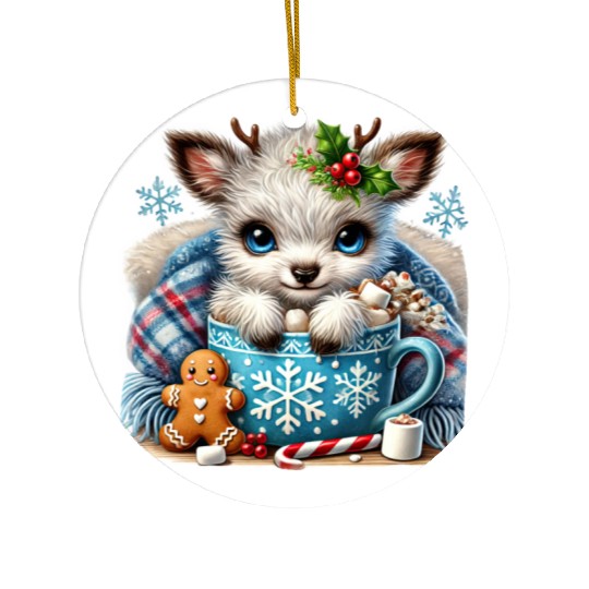 Christmas Retro, Merry Christmas Ceramic Ornaments