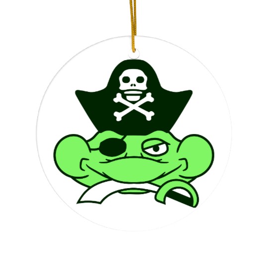 Frog Captain Hat Toad Funny Cool Comic Cartoon Fun Ceramic Ornaments