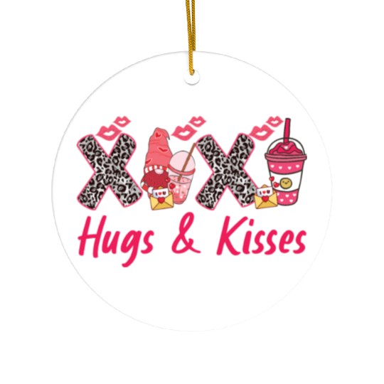 XOXO Hugs Kisses, Valentines Retro Ceramic Ornaments