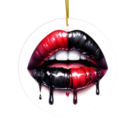 Black Gnomes Valentines Day Ceramic Ornaments