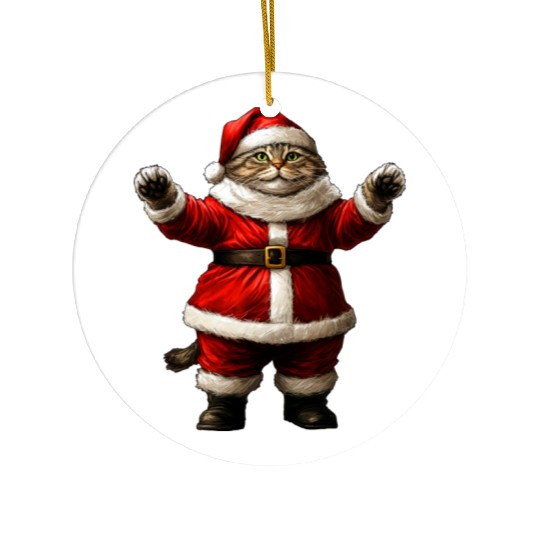 Cat Christmas Ceramic Ornaments