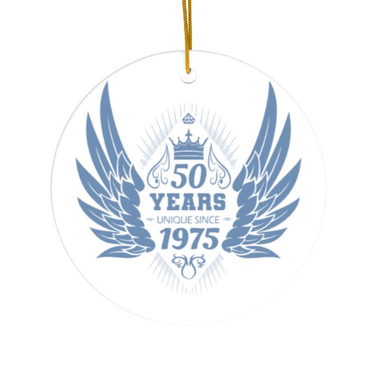 50th Birthday Unique Angel Crown Wings Ceramic Ornaments