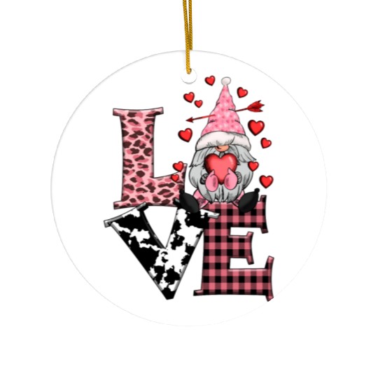 Gnomes Valentines Revelin, Valentines Retro Ceramic Ornaments