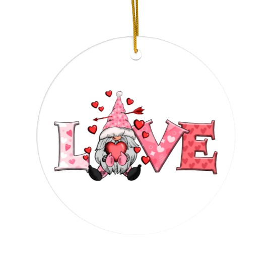 Gnomes Valentines, Valentine Retro Ceramic Ornaments