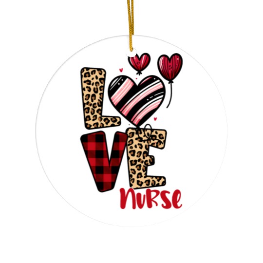 Valentines Retro, Happy Valentine Day Ceramic Ornaments