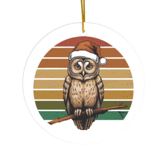 Christmas Owl Ceramic Ornaments