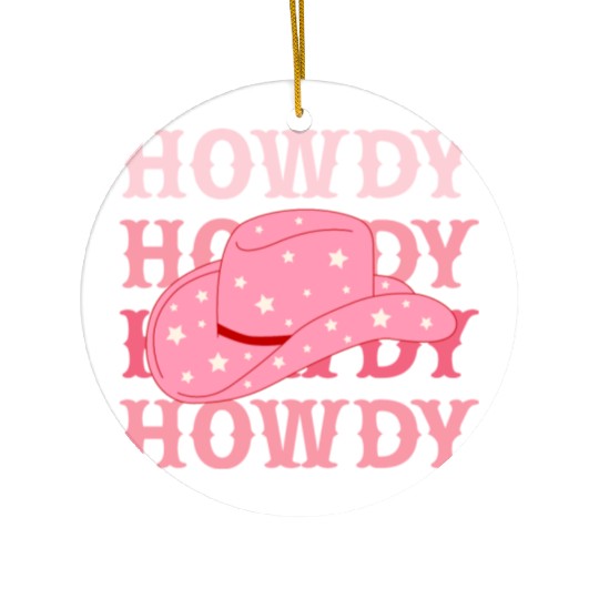Howdy Cowboy Star Hat Ceramic Ornaments