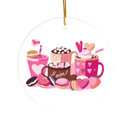 Coffee Valentine Ceramic Ornaments