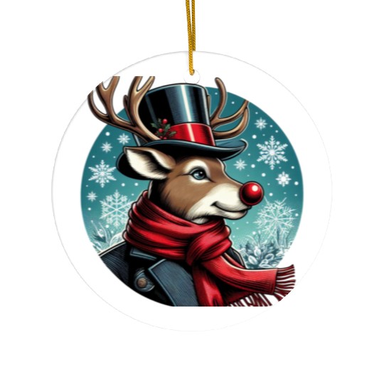 Vintage Red-Nosed Reindeer: Perfect For Christmas Ceramic Ornaments