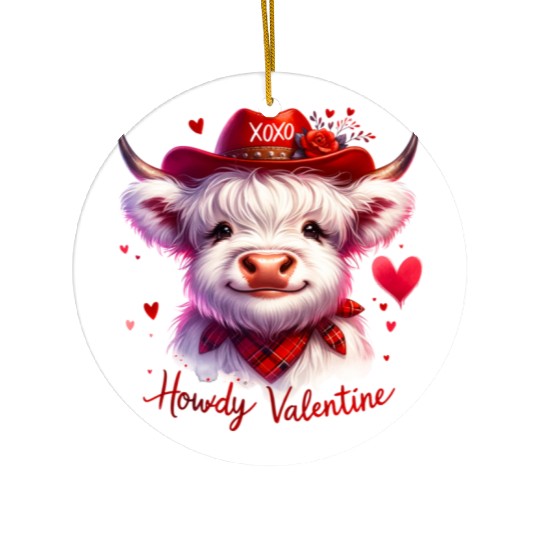 Howdy Valentine, Valentines Day Ceramic Ornaments