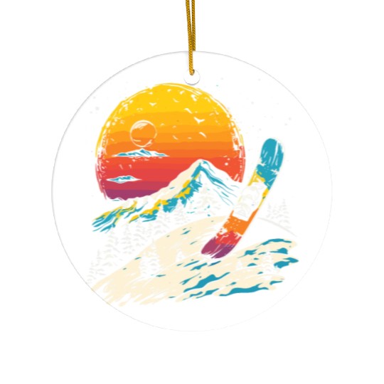 Snowboarding Portrait Ceramic Ornaments