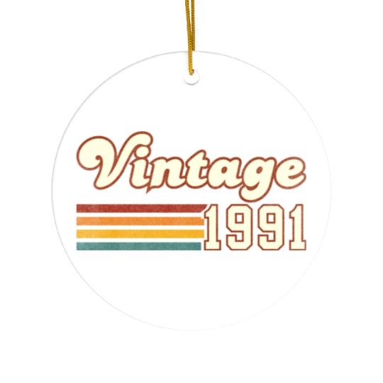 34th Birthday Gift - Vintage 1991 Ceramic Ornaments