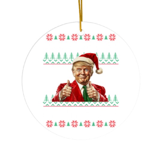 Make Christmas Great Again Xmas Funny Trump Ceramic Ornaments