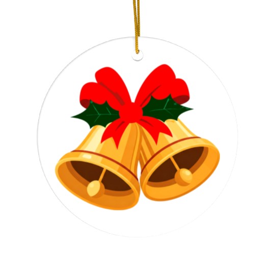 Festive Christmas Bell Icon Ceramic Ornaments