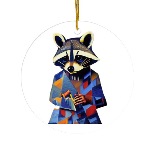 Raccoon businessman Ceramic Ornaments