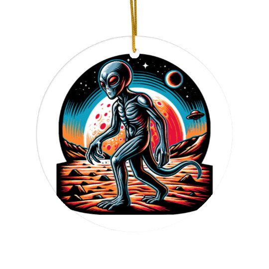 Alien on Mars Ceramic Ornaments