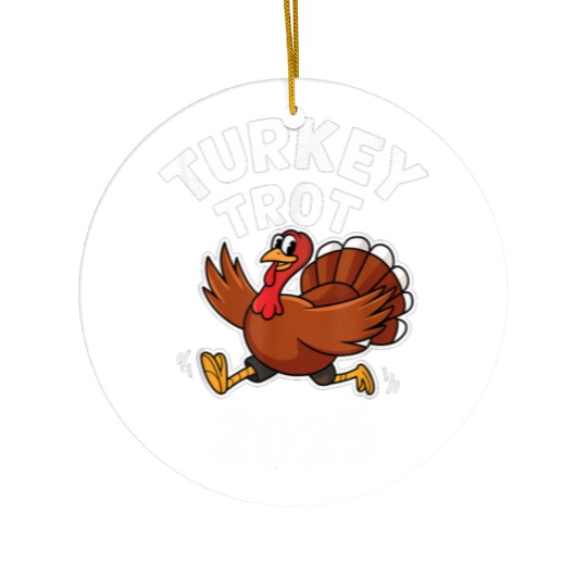 Funny Thanksgiving Turkey Trot 2025 Ceramic Ornaments