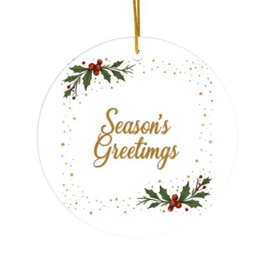 season's greetings Ceramic Ornaments