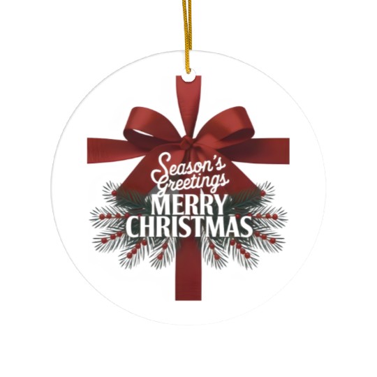 season's greetings Ceramic Ornaments