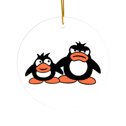 Penguin Two Friends 2 Team Big Brother Angry Crew Ceramic Ornaments