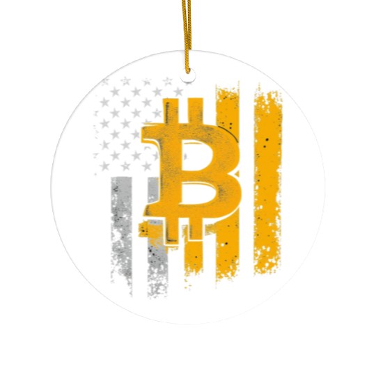 American Bitcoin Blockchain Cryptocurrency BTC Ceramic Ornaments