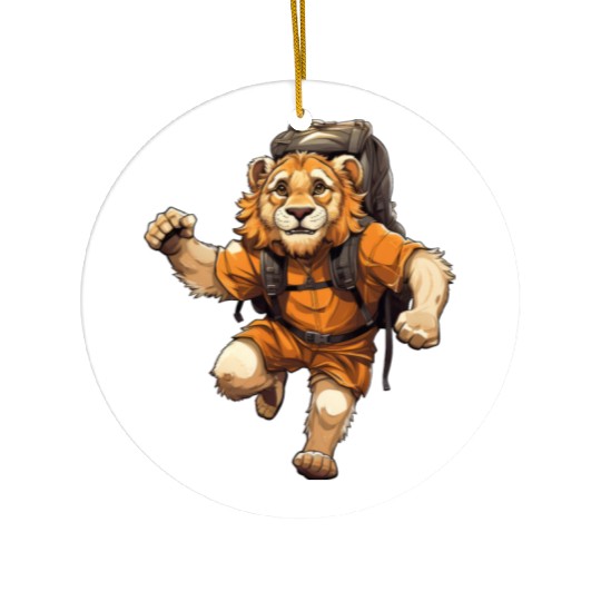 Lion Hiking / Mountaineering Lion Ceramic Ornaments