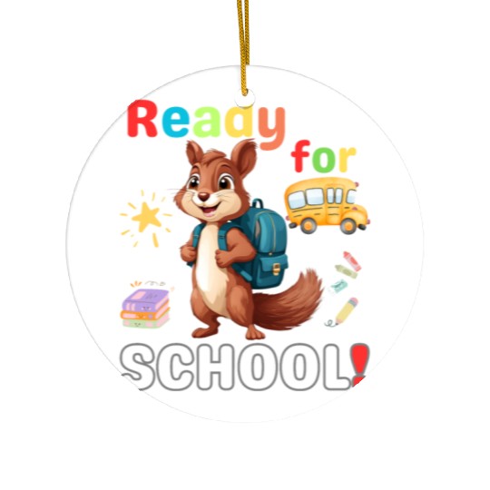 Squirrel Ready to School, Back to school Ceramic Ornaments
