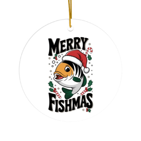 "Merry Fishmas Ceramic Ornaments - Funny Christmas Fish