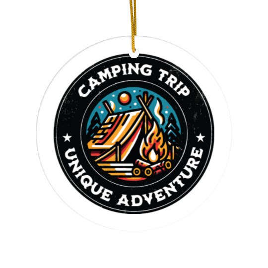 Camping Trip Young Adventures Ceramic Ornaments