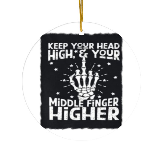 Middle Finger Higher Ceramic Ornaments