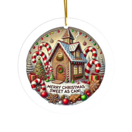 Gingerbread House Christmas Delight Ceramic Ornaments
