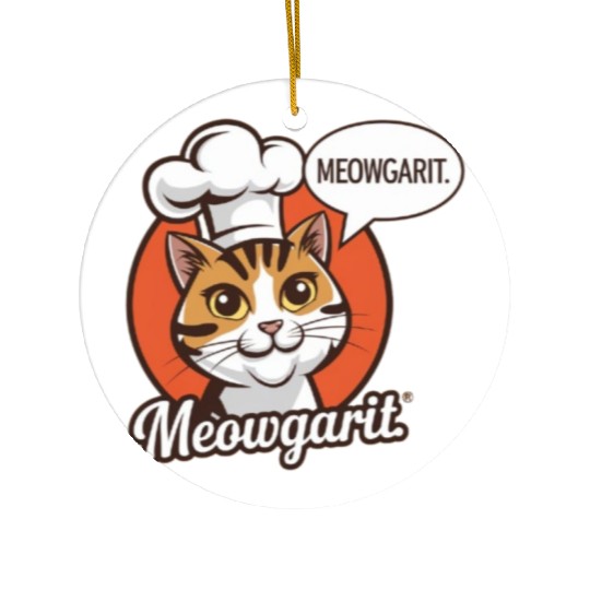 Meowgarit the Chef Ceramic Ornaments