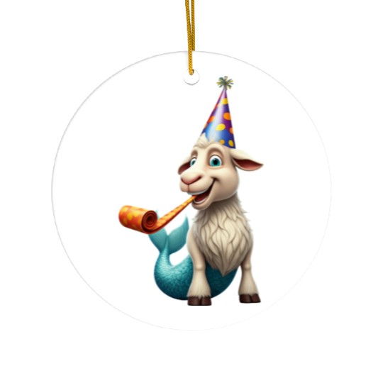 Party Animal Capricorn Ceramic Ornaments