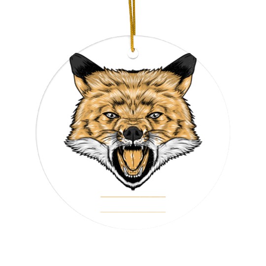 Red Fox Illustration Ceramic Ornaments