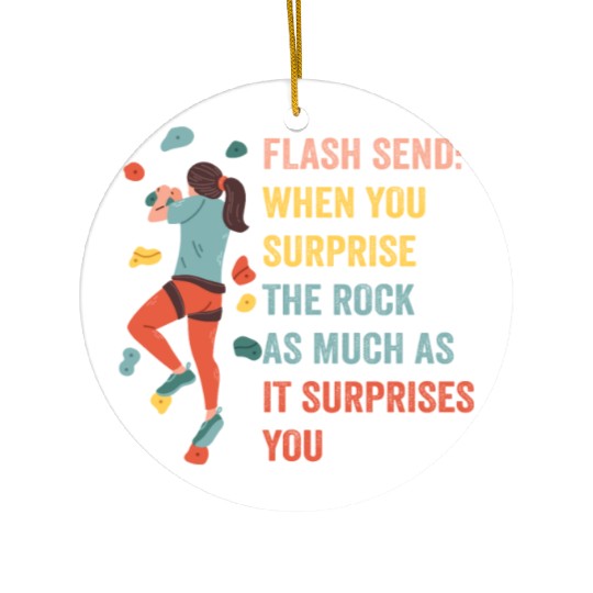 Boulderer Flash Send Bouldering Ceramic Ornaments