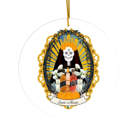Regal Santa Muerte Ceramic Ornaments