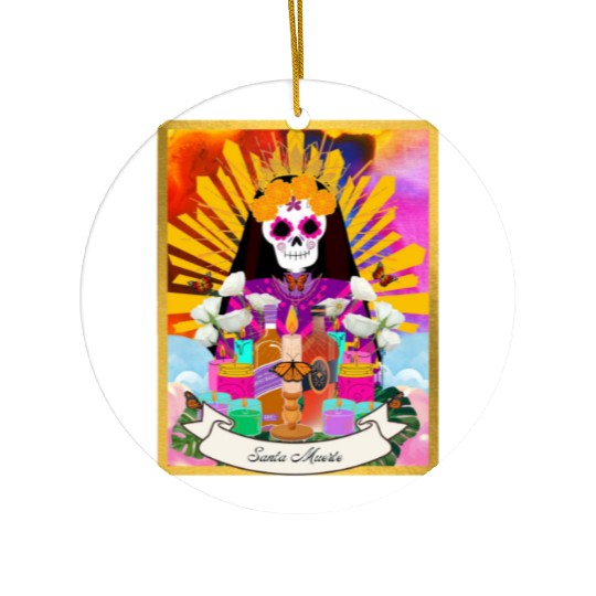 Butterfly Santa Muerte Ceramic Ornaments