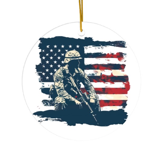 US Memorial Day Ceramic Ornaments