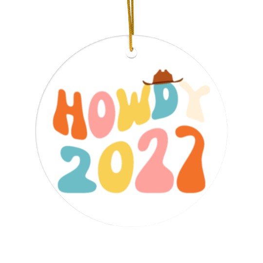Howdy 2027 funny 2027 NYE Groovy Ceramic Ornaments