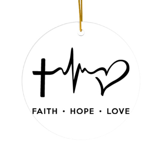 Faith Hope Love - Black Ceramic Ornaments