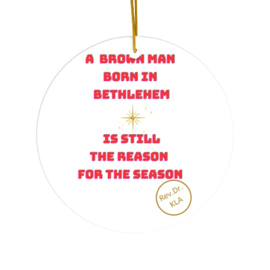 Brown Man Born In Bethlehem 2 Ceramic Ornaments