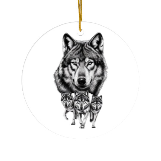 Wolf Ceramic Ornaments, Wolf Lover Ceramic Ornaments, Wolf Moon Ceramic Ornaments, Wol