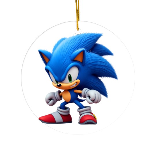 Angry Blue Hedgehog Ceramic Ornaments