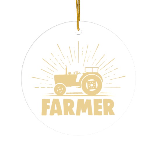 Farmer Tractor Country Life Ceramic Ornaments