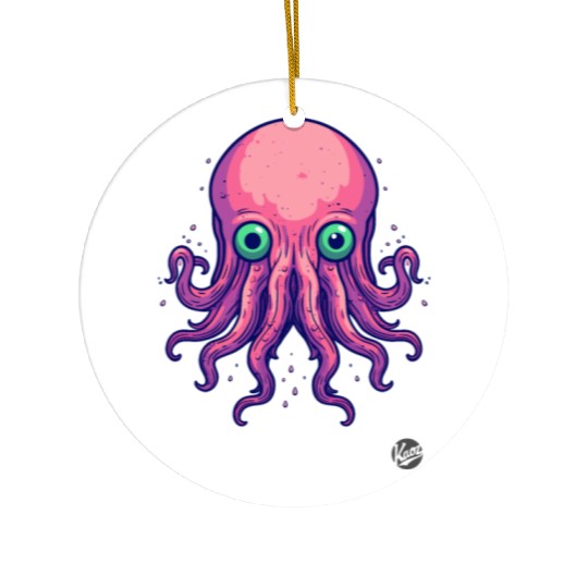 Colorful Cartoon Kraken Octopus Ceramic Ornaments