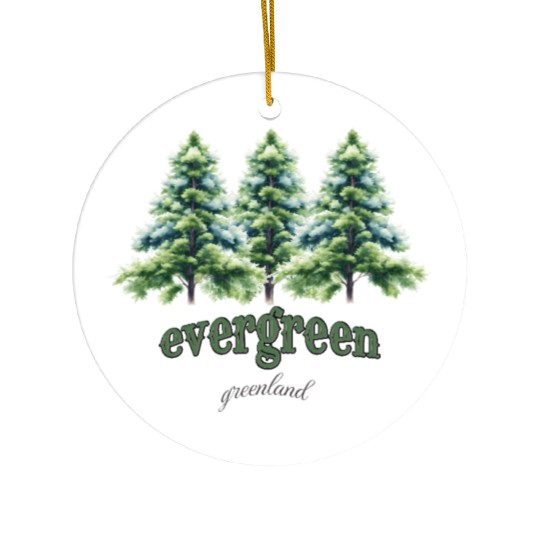evergreen the green tree : green world Ceramic Ornaments